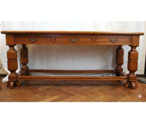 imagen de Mesa antigua de arrime en roble macizo tallado con id 34563