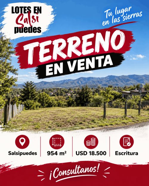 imagen de Terreno de 954 m² en Salsipuedes con escritura con id 36828